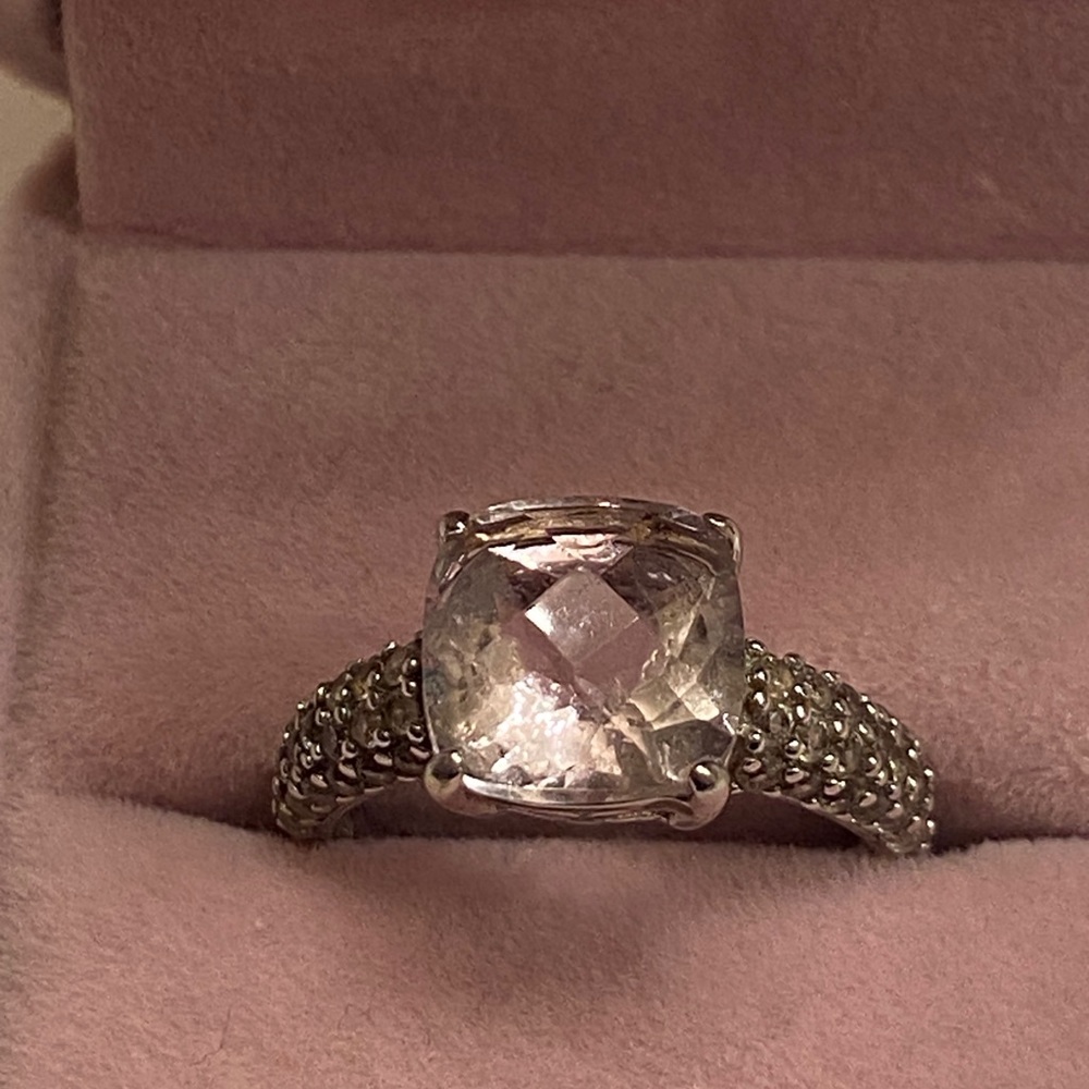 Lavender Rose quartz ring size 8